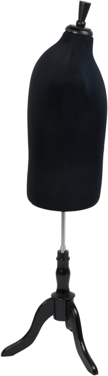SSWBasics Male Black Jersey Shirt Dressmaker Form - Mannequin Torso for Sewing - Pinnable