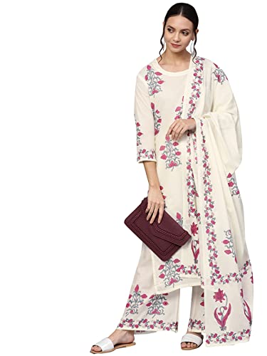 Image of ishin Women's Rayon Burgundy Embellished A-Line Kurta set With Skirt