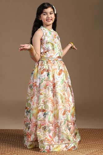 Image of Fashion Dream Girl's Silk Blend Readymade Lehenga Choli Set |Lehenga Choli for Girls|Ethnic Wear|Kids Lehenga