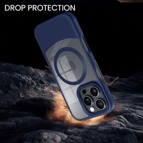 Image of KARWAN️Ultra-Hybrid Shockproof Back Cover with Mag-Safe Case foriPhone 16 Pro Max | Camera Protection Bump |Shockproof Back Cover Case for iPhone 16 Pro Max (PC & TPU, Smoked Matte Sides) Blue