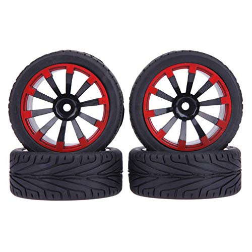 Lafeina 4Pcs Rc Tire And Plastic Wheel Set For 1/10 Scale On Road Touring Racing Drift Car Traxxas Hsp Hpi Tamiya #TOP1