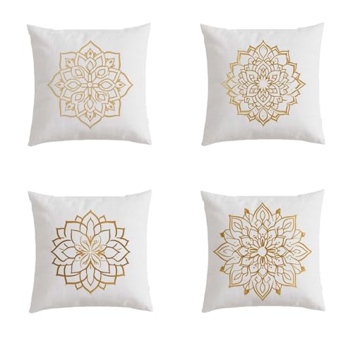 Housse de coussin extérieur 45x45 imperméable lot de 4 mandala