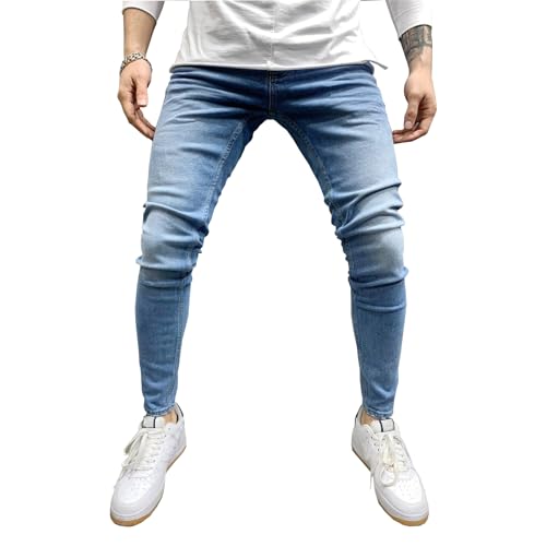 LONGBIDA Men's Slim Fit Skinny Jeans Comfy Stretch Denim Pants2