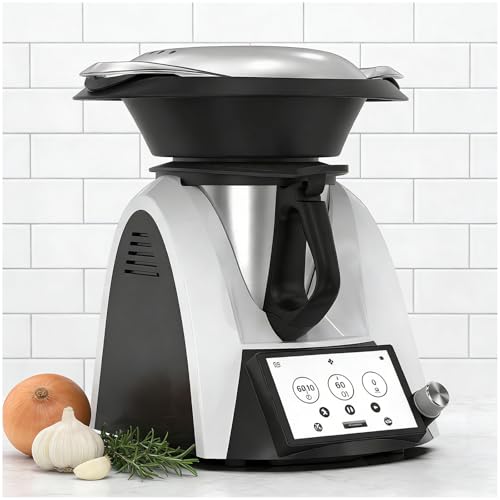 Robot Automático de Cocina, Pantalla Inteligente 7', Recetas Guiadas por Chip, Aceleración Turbo 11000 RPM, Pesado Preciso y Mezclado Inteligente, Funciones de Vapor y Fritura