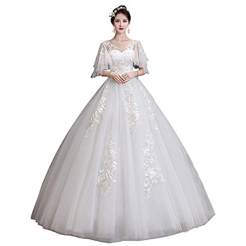 QUSYZD Robe de mariée pour Femme Enceinte, Taille Haute, Jupe Couvrant Le Ventre, Blanche, Taille XL,White-X-Large