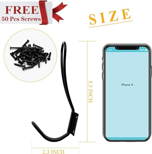 Rustic-Entryway-Hooks-12-Pack-Farmhouse-Hooks-with-Metal-Screws-Included-Black-Decorative-Wall-Mounted-Rustic-Coat-Hooks-Rack-Double-Vintage-Organizer-Hanging-Wire-Hook-Clothes-Hanger Rustic Entryway Hooks 12 Pack Farmhouse Hooks with Metal Screws Included Black Decorative Wall Mounted Rustic Coat Hooks Rack Double Vintage Organizer Hanging Wire Hook Clothes Hanger