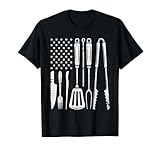 Barbecue Fumée Drapeau US 4 Juillet Outils BBQ Griller Drôle T-Shirt