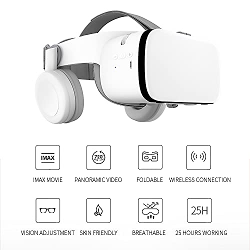 Vr Headset For Cellphone 3D Virtual Reality Glasses Bluetooth Vr Glasses With Remote Control Compatible With Android Ios Iphone 12 11 Pro Max Mini Xrs 8 7 Samsung 4.7-6.2 Inch Mobile Phones. #TOP4