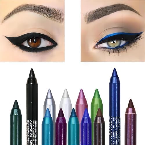 Miniatura 2 de Delineador de ojos de color! Radiant Eyes juego de lápices de ojos brillantes para mujer, impermeable, maquillaje de larga duración (un juego de 15