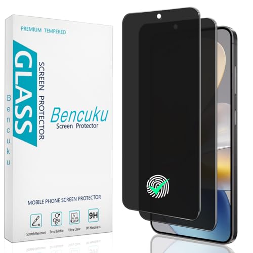 Bencuku (2 Pack) Privacy Screen Protector for Samsung Galaxy S26 Plus Anti Spy Tempered Glass Support Fingerprint Unlock Anti Scratch Bubble Free