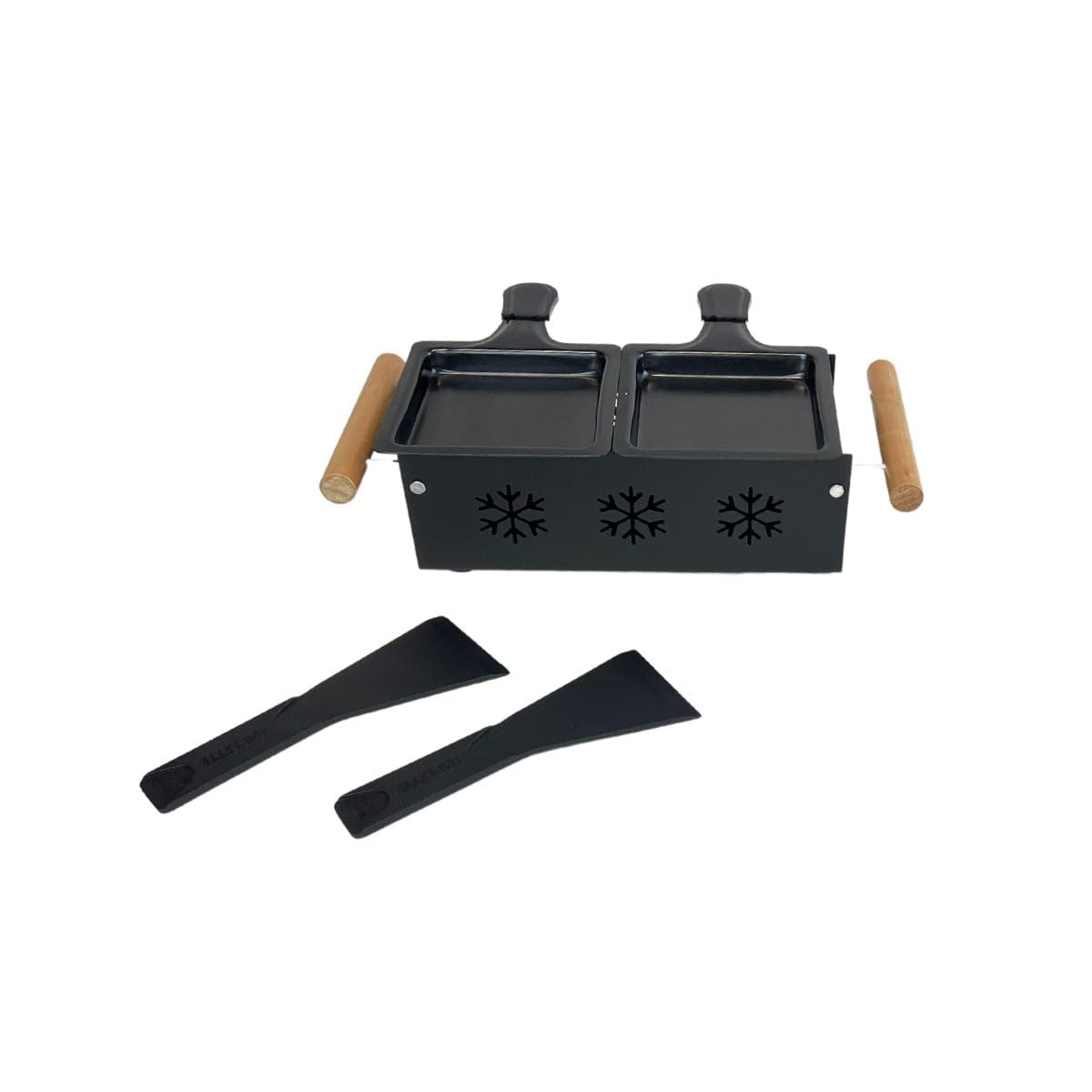 Fackelmann FCK40191 Raclette a la Bougie 2 People Spécialités culinaires, Nylon,Wood,Carbon Steel, Black/Brown