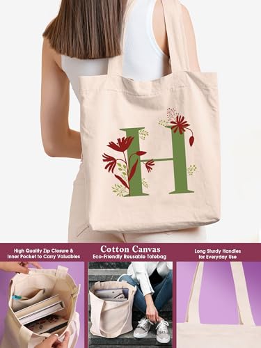 Image of DOODLE Monogram H Diary Gift Set with Tote Bag and Pouch | B6 Soft Bound Ruled Notebook | Stationery Gift Set for Women