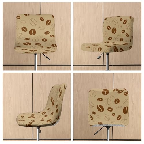 Image of Bar Stool Seat Covers 2 Pieces Bar Stool Covers with Bar Stool Chair Cover Kitchen Island Stools Brown Coffee Beans Washable Soft Chair Seat Slipcover for Dining Room