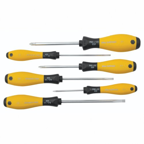 Flash Deals - 70% OFF Wiha 30292 6-Piece Slotted and Phillips Screwdriver Set ESD with Soft Finish Grip Best Quality 🔥 Wiha 30292 6-Piece Slotted and Phillips Screwdriver Set ESD with Soft Finish Grip