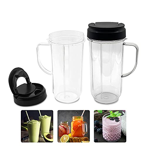 4 Piece Set 22oz Tall Replacement Blender Cup With Flip Top to Go Lid and Handle Compatible with Magic Bullet Cups Travel Mugs 250w MB1001 Blender Juicer Mixer 4 Piece Set 22oz Tall Replacement Blender Cup With Flip Top to Go Lid and Handle Compatible with Magic Bullet Cups Travel Mugs 250w MB1001 Blender Juicer Mixer