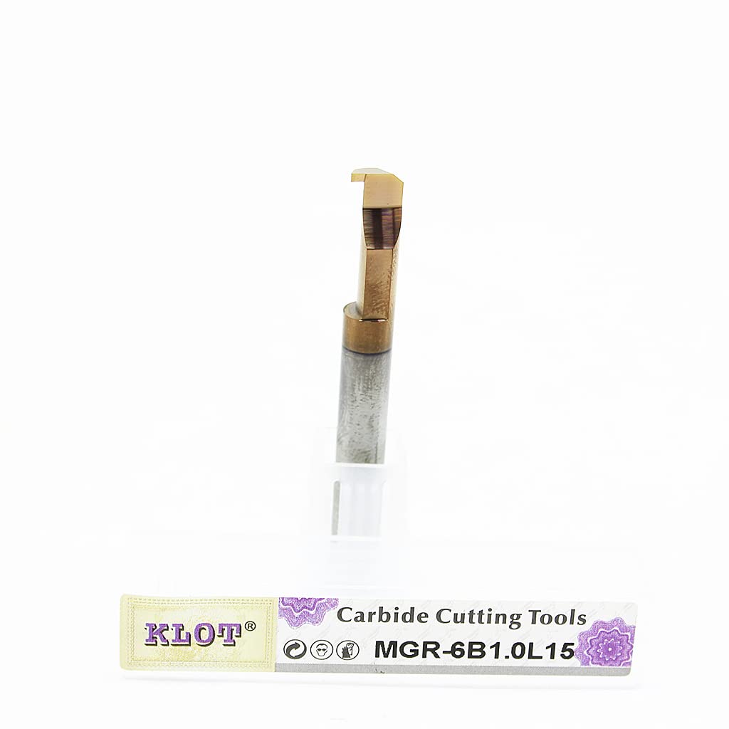 KLOT MGR Grooving Boring Bar ALTiN Coated Solid Carbide Cutter 3mm-10mm Lathe Bore Tool (MGR-6B2.0 L10)