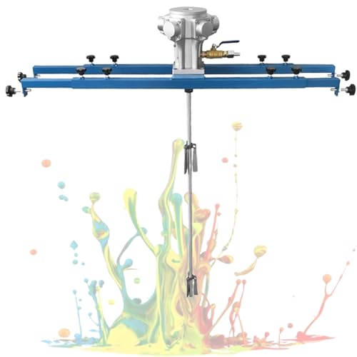 Mezclador neumático profesional de acero inoxidable con soporte retráctil y hoja plegable, 0-1300 RPM, 0-1000 kg de capacidad de agitación, ideal para revestimientos, textiles y fragancias