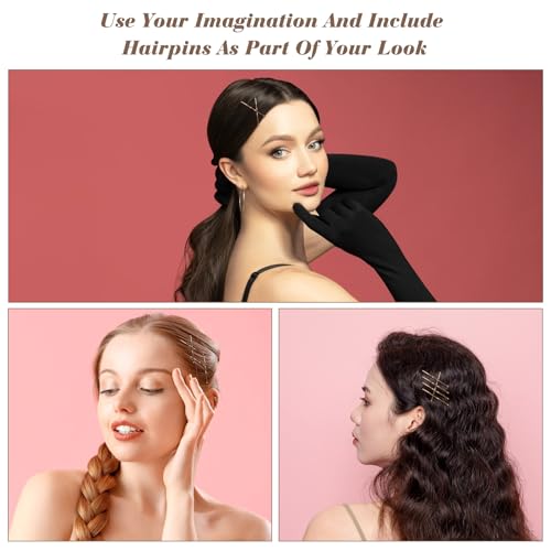 AOZUO 200 peças de grampos de cabelo castanho, grampos de cabelo pequenos de 3,5 cm, grampos ondulad