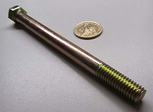 Grade 8 Zinc Yellow Steel Bolts RH PT 7/16"-14 x 5.50 Length 10 pcs