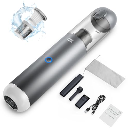 Minthouz Aspirapolvere a mano potente 17000pa,Aspirapolvere auto con filtro Hepa, aspirapolvere mano auto kit per la casa, peli domestici e auto