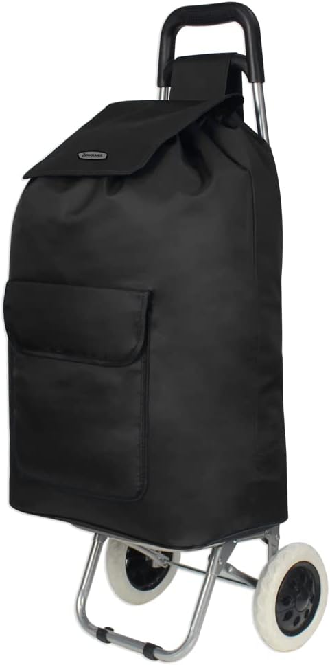 ARIANA 61Ltr Lightweight 2 Wheel Large Shopping Trolley Shopping Cart Grocery Bag Shopper - ST54 (Plain Black)