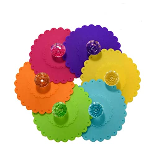 6 Stücke Deckel für Trinkgläser - Glasabdeckung Trinkglasng Lebensmittelqualität Silikon Deckels Abdeckung, Glas Deckel Anti Staub für Kaffee Bierkrug Trinkgläser