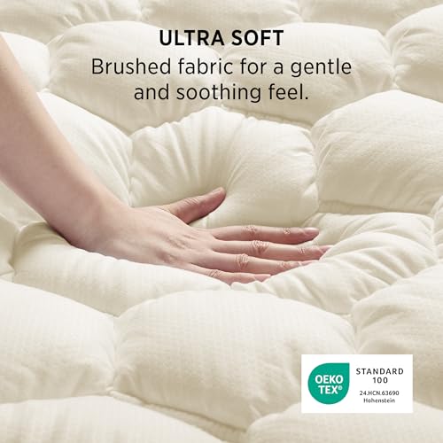 Image of Bedsure Twin XL Mattress Pad, Mattress Topper with 8-21 Inches Deep Pocket