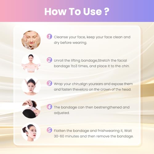 V - Alça de elevação facial - alivia a flacidez da pele, reduz o inchaço e firma a pele, alça dupla