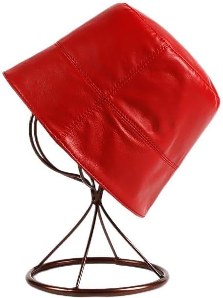 Retro Leather Women Bucket Hat Lady Candy Color Fisherman Gorro Man Cover Face Street Basin Cap