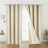 HONGHCL Cortinas Blackout para Recamara - Cortinas Blackout con Aislamiento Térmico, Ojales para Recamara, Sala, 100%...