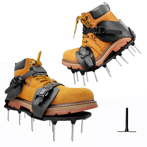 MERUYOO Aeratore per prato con scarpe per l'aerazione e la scarificazione