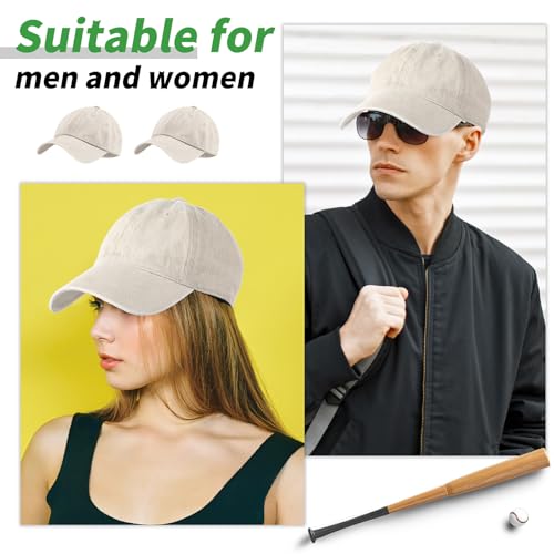 Image of Bonuci 24 /50 Pack Vintage Baseball Hat Bulk Washed Baseball Cap Adjustable Cotton Golf Hats for Men Women Sports
