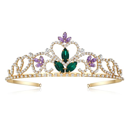 FRTTVM Mermaid Crown Mermaid Costume Headdress Princess Gold Crown for Girls Teens Halloween Parties