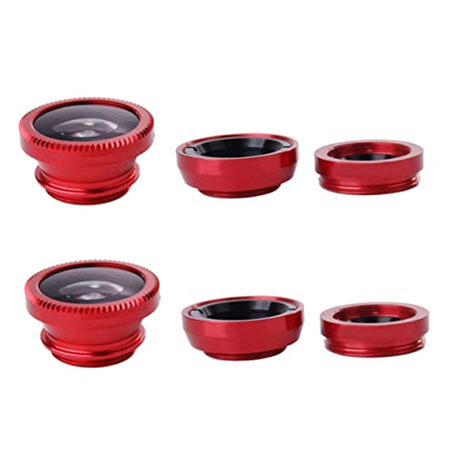 DIYEAH wide angle macro fish lenses set in red