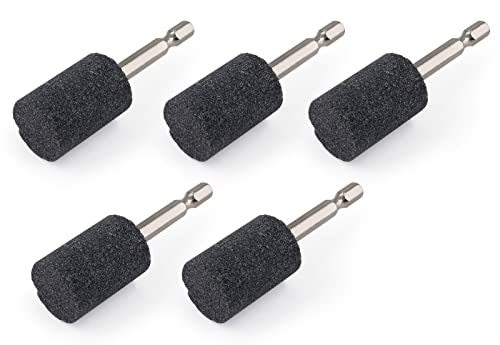 Aracombie 5PCS Abrasive Drill Bits Stone Grinding Bits, 1/4" Hex Shank Small Grinding Wheel Bits Aluminum Oxide Grinding Stone, Stone Flap Wheel for Polishing, Deburring, Carving, Engraving, 120 Grit