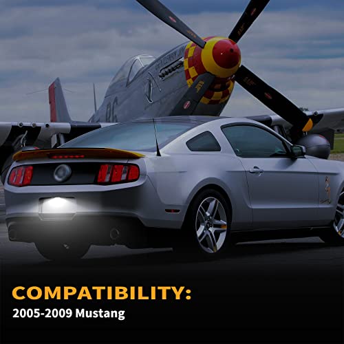 Gempro Led License Plate Light Assembly For Ford Mustang 2005-2009 Rear Bumper Tag Lamps 6000K White, 1Pc #TOP6