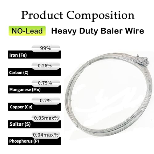 AWIORETON Baling Wire 14 Gauge 14 Feet,Baler Wire Ties Galvanized Steel,Heavy Duty Emergency Bale,Bundle Single Loop,Bailing Cardboard,for Horizontal and Vertical Closed Door Manual Tie Baler,100PCS by AWIORETON - Image 3