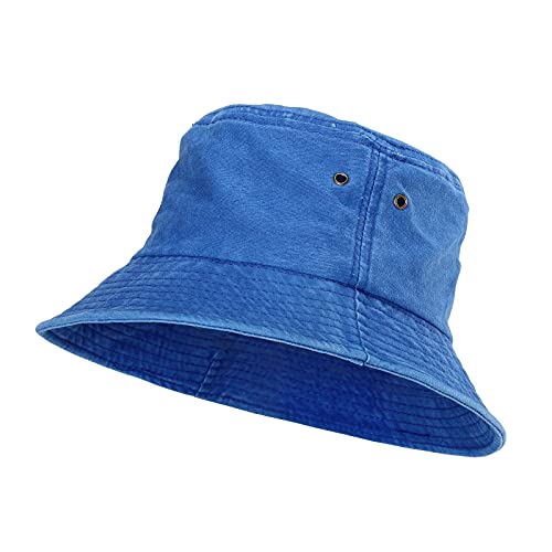 Bucket Hat, Summer Travel Beach Sun Hat, Bucket Hat For Women Men Cotton Unisex Packable Fisherman Hat Outdoor Cap Sky Blue #TOP1
