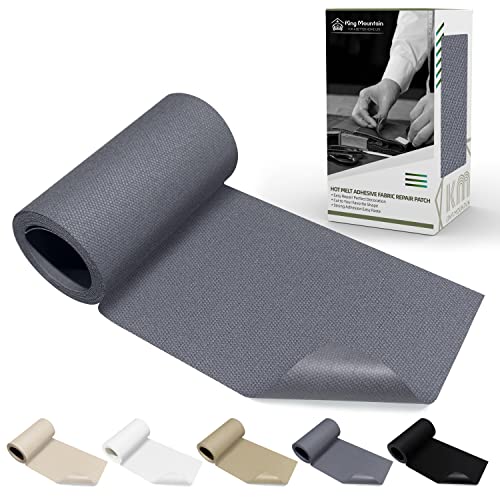 Image of KING MOUNTAIN Canvas Iron on Patch,3 inchx60 inch,Waterproof 100% Cotton Fabric Repair Patch,Used for Various Sofa,Tent,Clothes,Seats,Suitcases (Grey1.0)