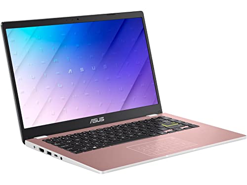 Image of ASUS 2022 14 inch HD Laptop, Intel Celeron N4020 Processor, 4GB RAM, 64GB eMMC Flash Memory, Intel HD Graphics 500, HD Webcam, Stereo Speakers, Rose Gold, Windows 11S, 32GB USB Card