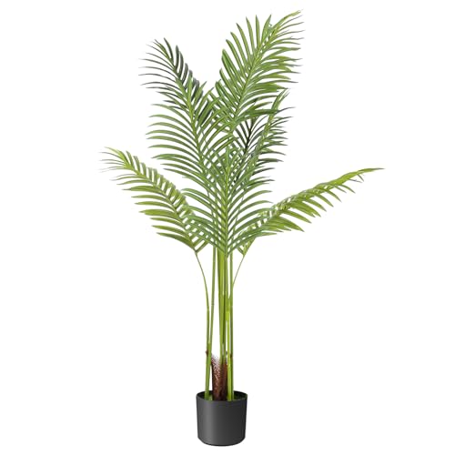 Artificial Bird of Paradise Plant Fake Tropical Palm Tree for Indoor Outdoor, Perfect Faux Plants for Home Garden Office Store Decoration (Palm Tree 120cm)