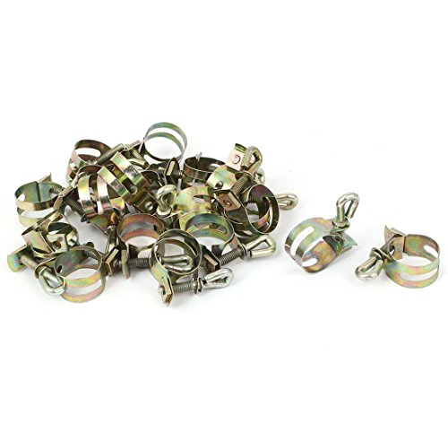 Aexit 15mm Diameter Clamps T Bolt Water Tube Hose Clamp Bronze Strap Clamps Tone 20pcs