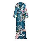 【Einheitsgröße】 Unsere lange Robe verwendet nur die besten Materialien auf dem Markt und passt den meisten Frauen als Schlafrock. Fit an Brust und Hüften: Bis zu 130cm. Länge:133cm. Ärmellänge:52cm.