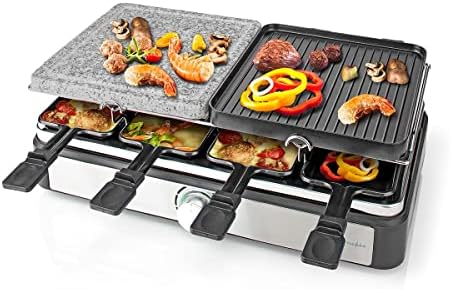 Gourmet/Raclette | Grill/Stone | 8 Persons | Spatula | Temperature Setting | Non-Stick Coating | Rectangle