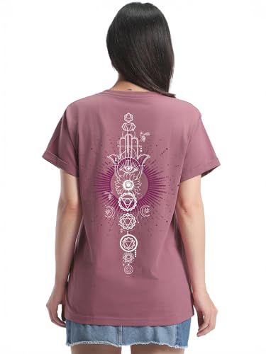 Image of Bewakoof Women's Typography 100% Cotton T-Shirt - Boyfriend Fit, Round Neck, Half Sleeves