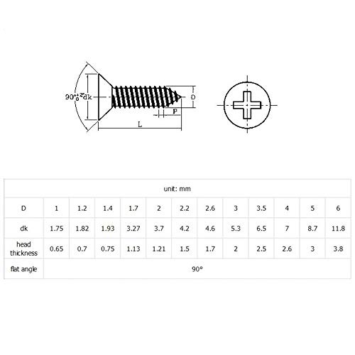 Tornillos Autoperforantes M1.2x5mm Cabeza Plana 300 Pzas miniatura 2