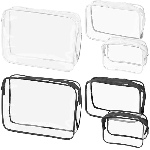 DKDDSSS 6 Piezas Neceser de Aseo Transparente, Bolsas Portátil de Maquillaje de PVC, Bolsa de Cosméticos Impermeable para Mujeres y Hombres, para Viajes, Almacenamiento, Baño