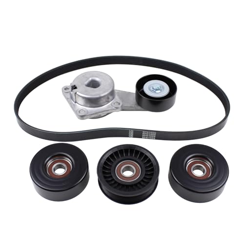 ApplianPar Belt Tensioner and Serpentine Belt Idler Pulley Component kit for Ford F150 2004-2010, Explorer 2006-2010, Expedition 07-14, Mark LT 06-08, Navigator 07-14, Mountaineer 06-10 4.6 5.4