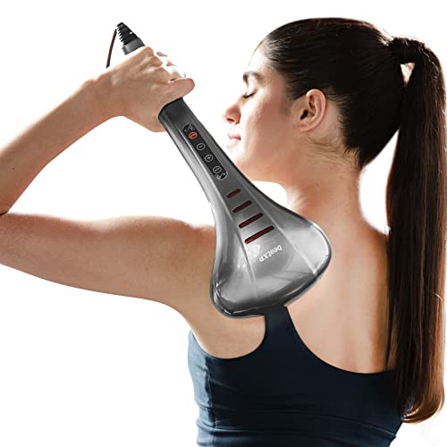 beatXP Thunder Double Head Body Massager Machine for Pain Relief with 3 Attachment Pairs – Electric Back Massager Machine Pain Relief – with up to 18 Months Warranty (Lava Grey)