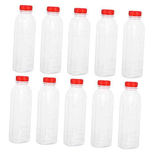 NAMOARLY 500ml Plastic Drinking Bottles Frosted 10 Pack Disposable Leakproof with Scale Tie Dye Bottles for Boys and Girls Adults